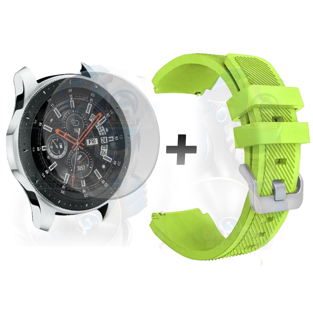 Kit Correa Pulso Manilla de Goma Y Vidrio Templado Samsung Galaxy Watch 46mm | OPTIMUS TECHNOLOGY™ | CRRY-VTP-GX-WCH-46 |