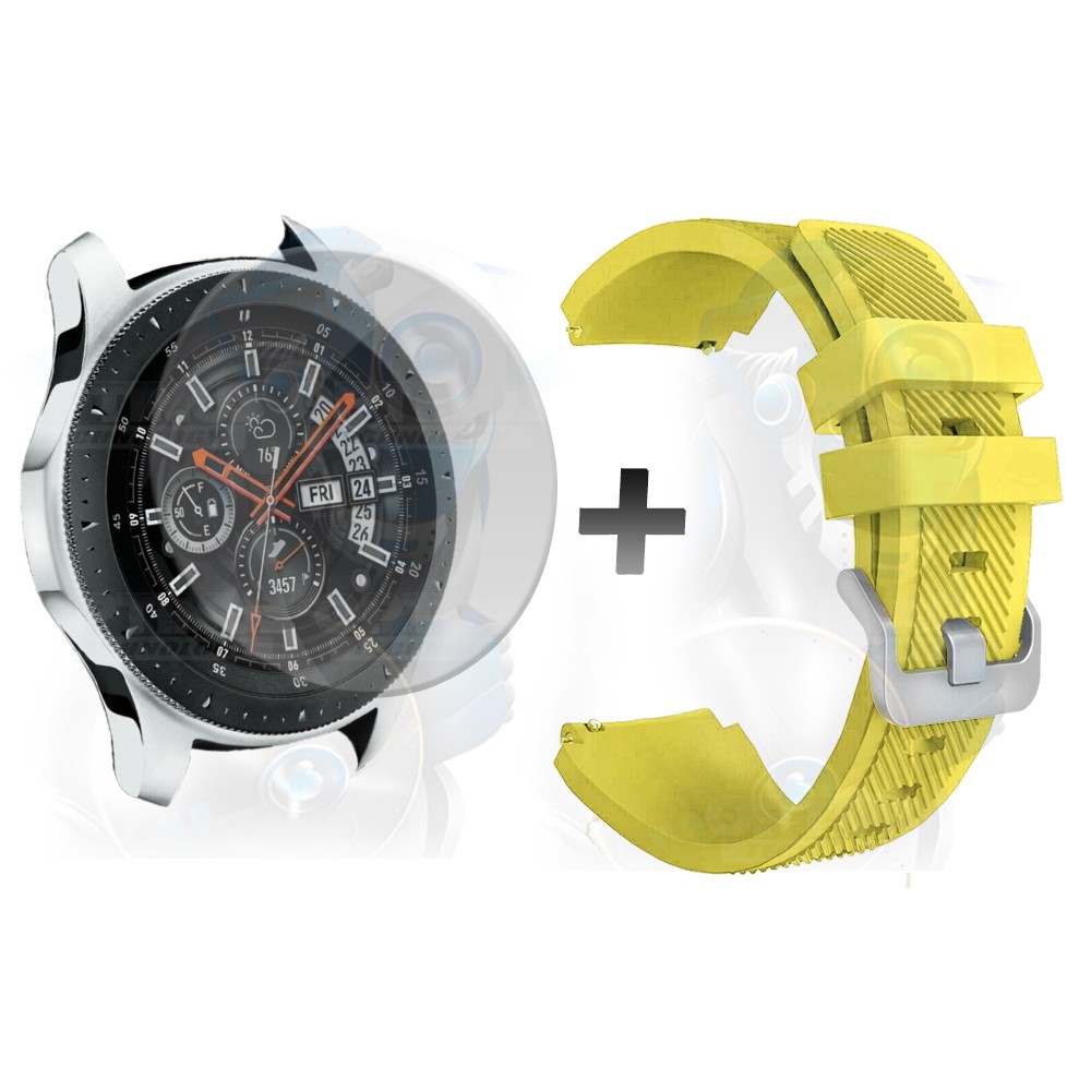 Kit Correa Pulso Manilla de Goma Y Vidrio Templado Samsung Galaxy Watch 46mm | OPTIMUS TECHNOLOGY™ | CRRY-VTP-GX-WCH-46 |