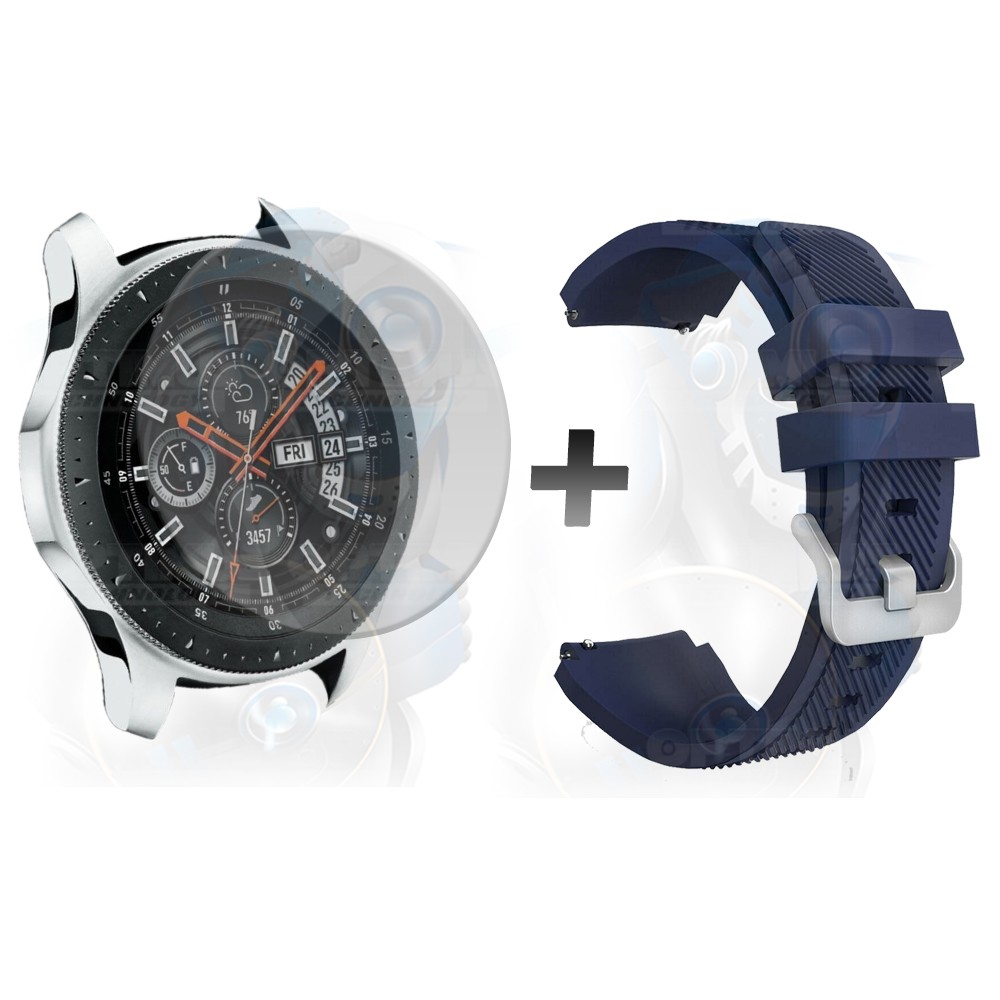 Kit Correa Pulso Manilla de Goma Y Vidrio Templado Samsung Galaxy Watch 46mm | OPTIMUS TECHNOLOGY™ | CRRY-VTP-GX-WCH-46 |
