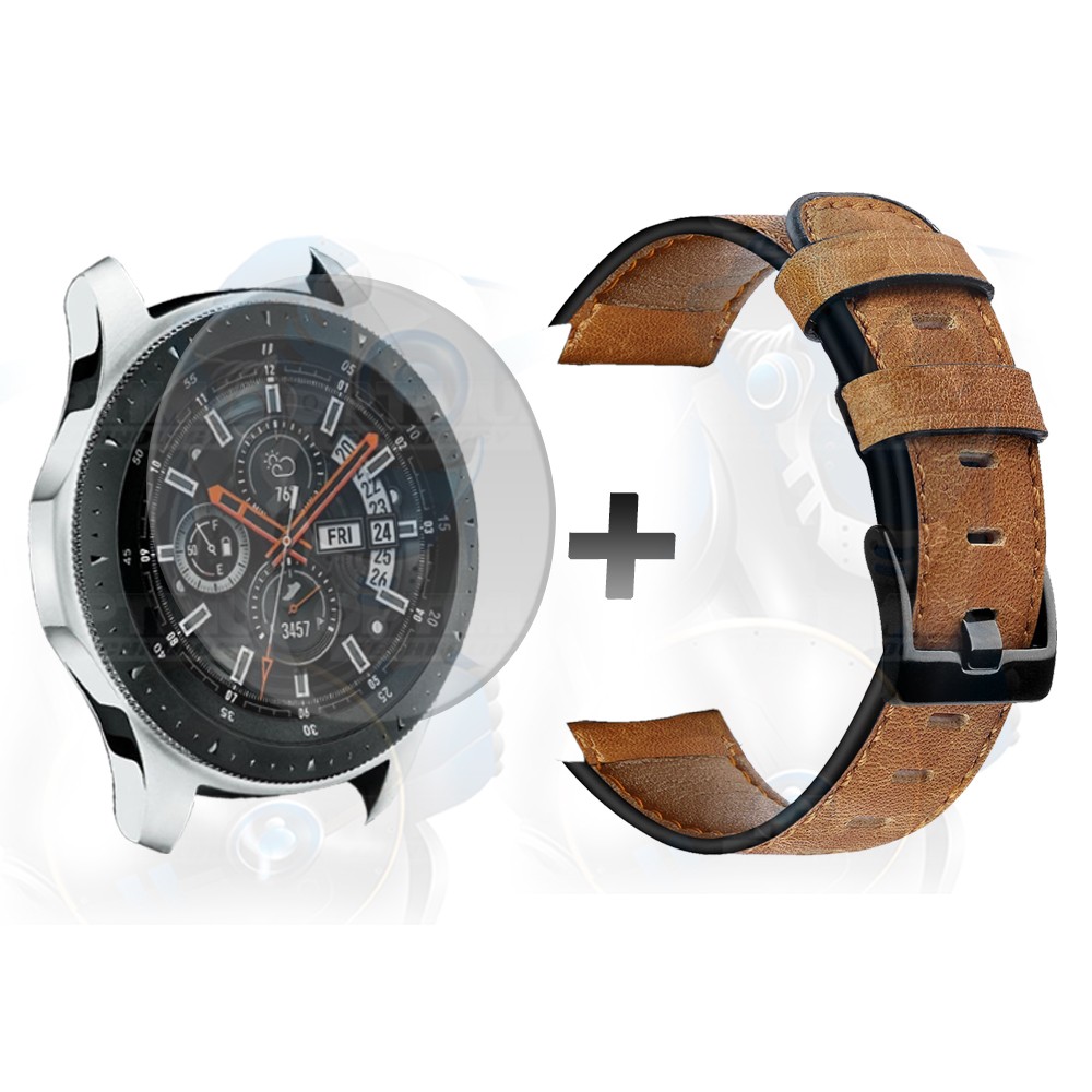 Manilla Correa De Cuero Y Vidrio Smartwatch Samsung Galaxy Watch 46mm | OPTIMUS TECHNOLOGY™ | CRR-CR-VTP-GX-WCH-46 |