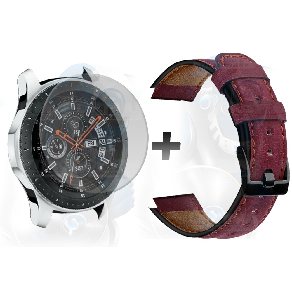 Manilla Correa De Cuero Y Vidrio Smartwatch Samsung Galaxy Watch 46mm | OPTIMUS TECHNOLOGY™ | CRR-CR-VTP-GX-WCH-46 |