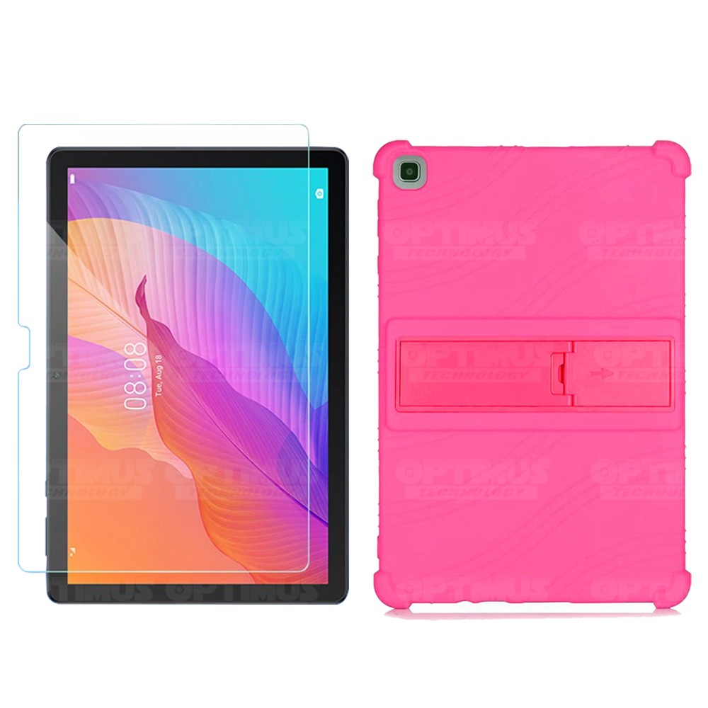 Kit Vidrio templado y Estuche Protector de goma antigolpes con soporte Tablet Huawei matepad T10 OPTIMUS TECHNOLOGY™ - 16