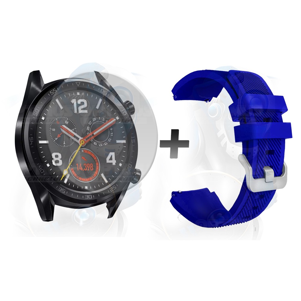 Kit Correa Pulso Manilla de Goma Y Vidrio Templado Huawei Gt 46mm | OPTIMUS TECHNOLOGY™ | CRRY-VTP-HW-GT-46 |