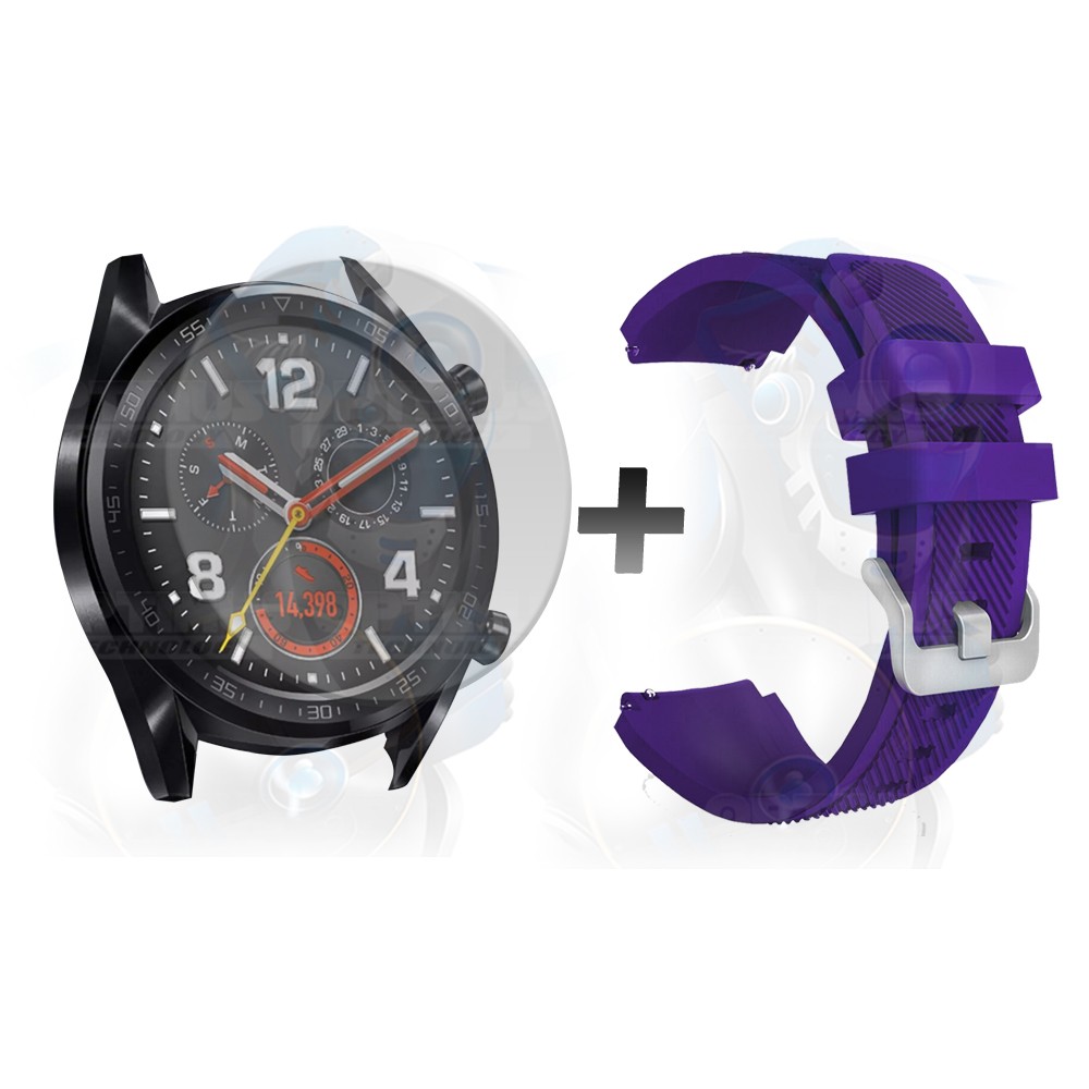 Kit Correa Pulso Manilla de Goma Y Vidrio Templado Huawei Gt 46mm | OPTIMUS TECHNOLOGY™ | CRRY-VTP-HW-GT-46 |