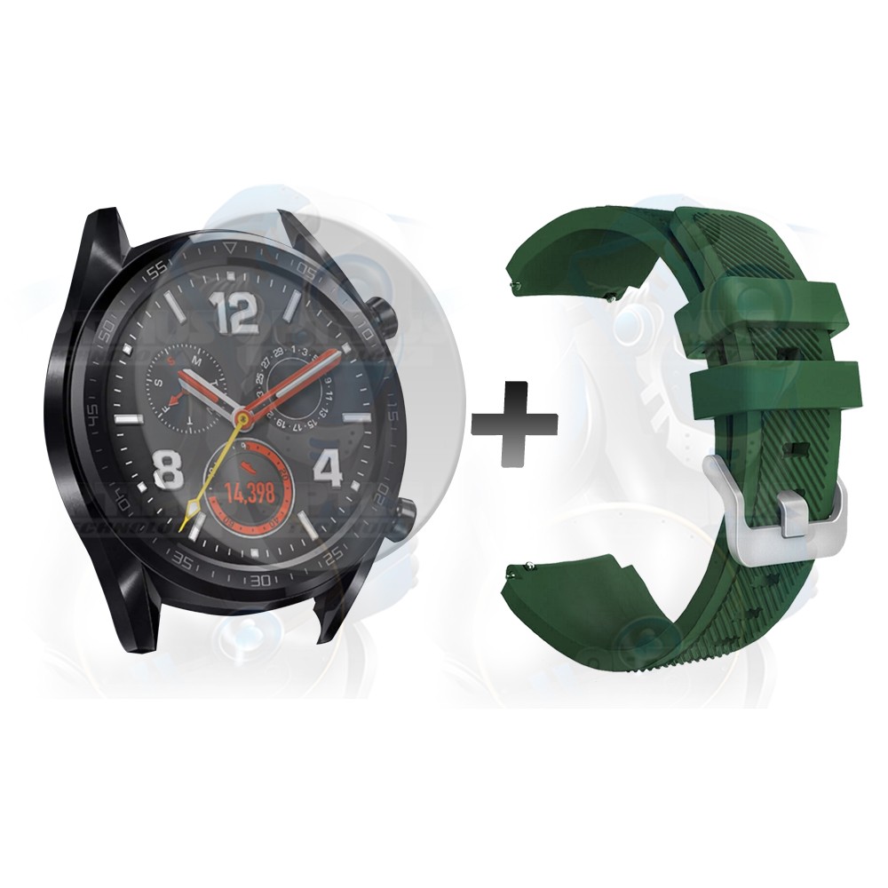 Kit Correa Pulso Manilla de Goma Y Vidrio Templado Huawei Gt 46mm | OPTIMUS TECHNOLOGY™ | CRRY-VTP-HW-GT-46 |