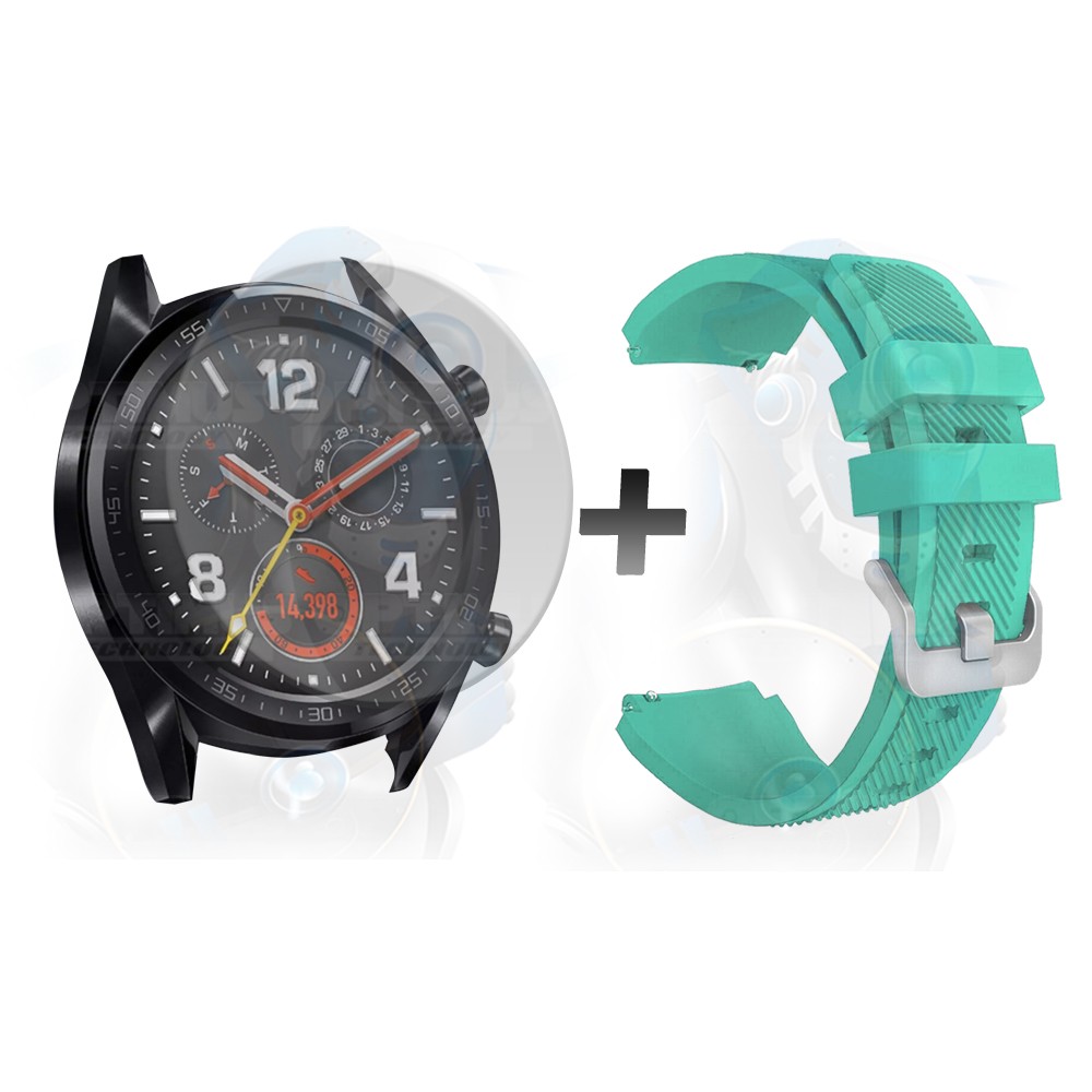 Kit Correa Pulso Manilla de Goma Y Vidrio Templado Huawei Gt 46mm | OPTIMUS TECHNOLOGY™ | CRRY-VTP-HW-GT-46 |