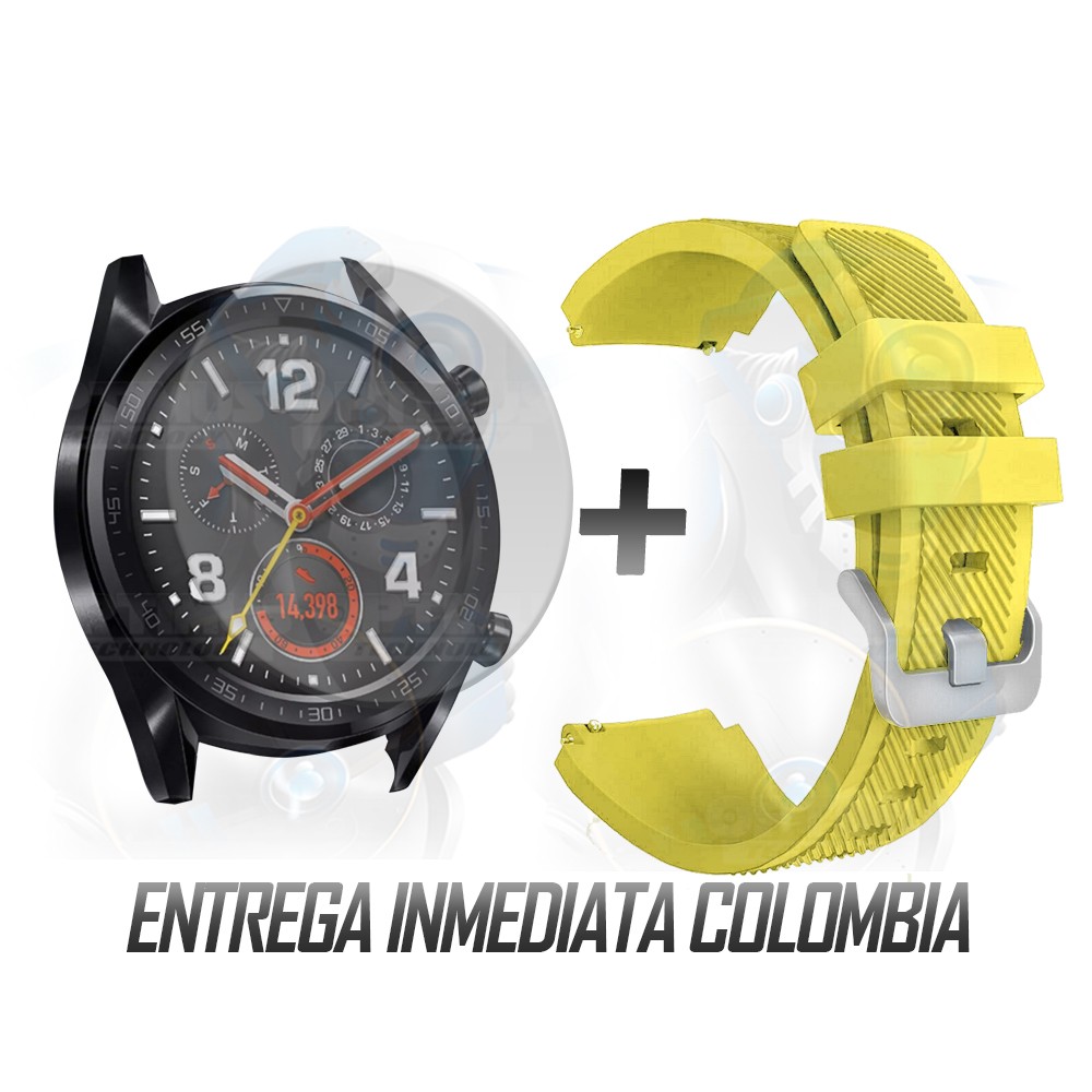 Kit Correa Pulso Manilla de Goma Y Vidrio Templado Huawei Gt 46mm | OPTIMUS TECHNOLOGY™ | CRRY-VTP-HW-GT-46 |