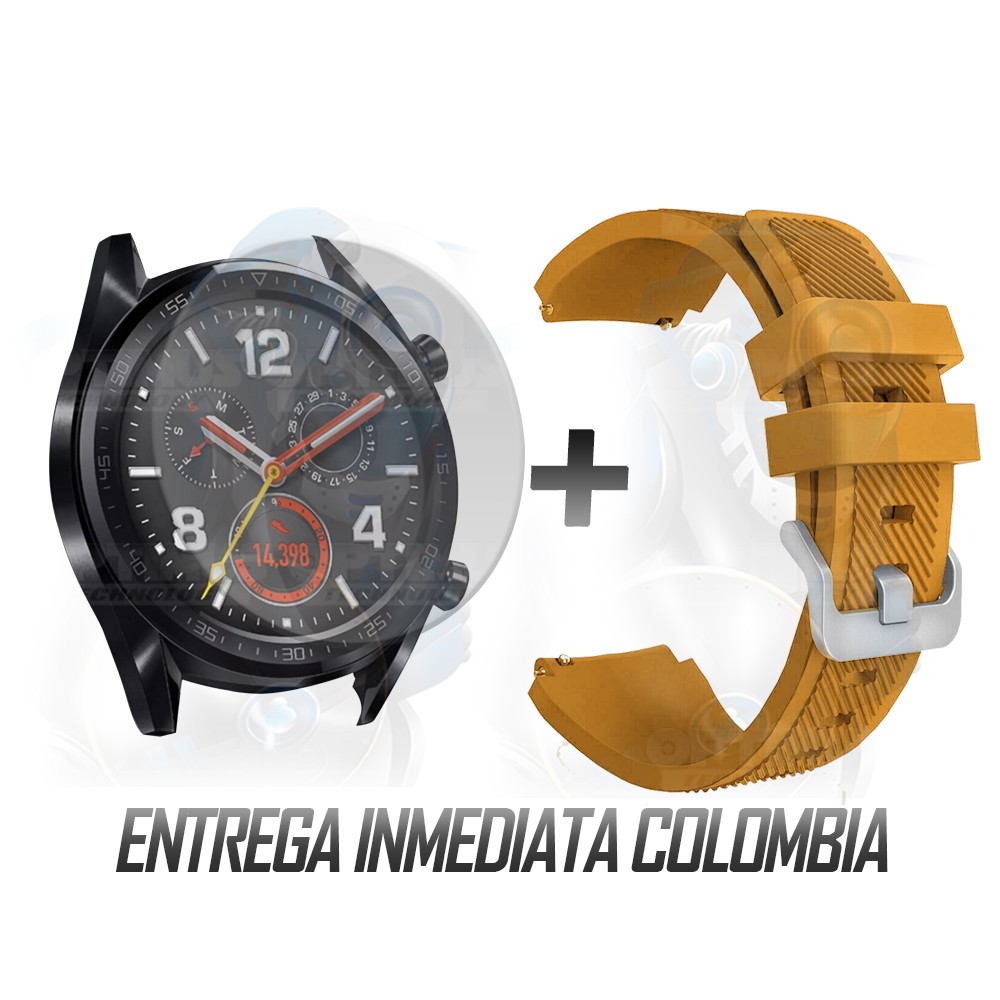 Kit Correa Pulso Manilla de Goma Y Vidrio Templado Huawei Gt 46mm | OPTIMUS TECHNOLOGY™ | CRRY-VTP-HW-GT-46 |