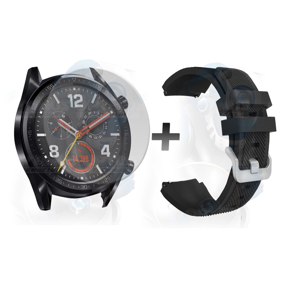 Kit Correa Pulso Manilla de Goma Y Vidrio Templado Huawei Gt 46mm | OPTIMUS TECHNOLOGY™ | CRRY-VTP-HW-GT-46 |