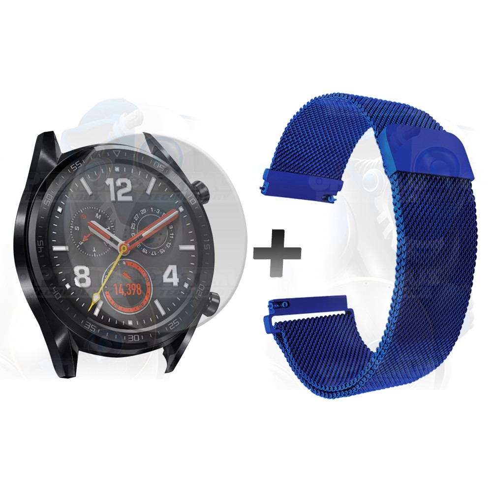 Kit Manilla Pulso Correa Magnética de color Y Vidrio Templado Huawei GT 46mm | OPTIMUS TECHNOLOGY™ | CRR-MG-VTP-HW-GT-46 |