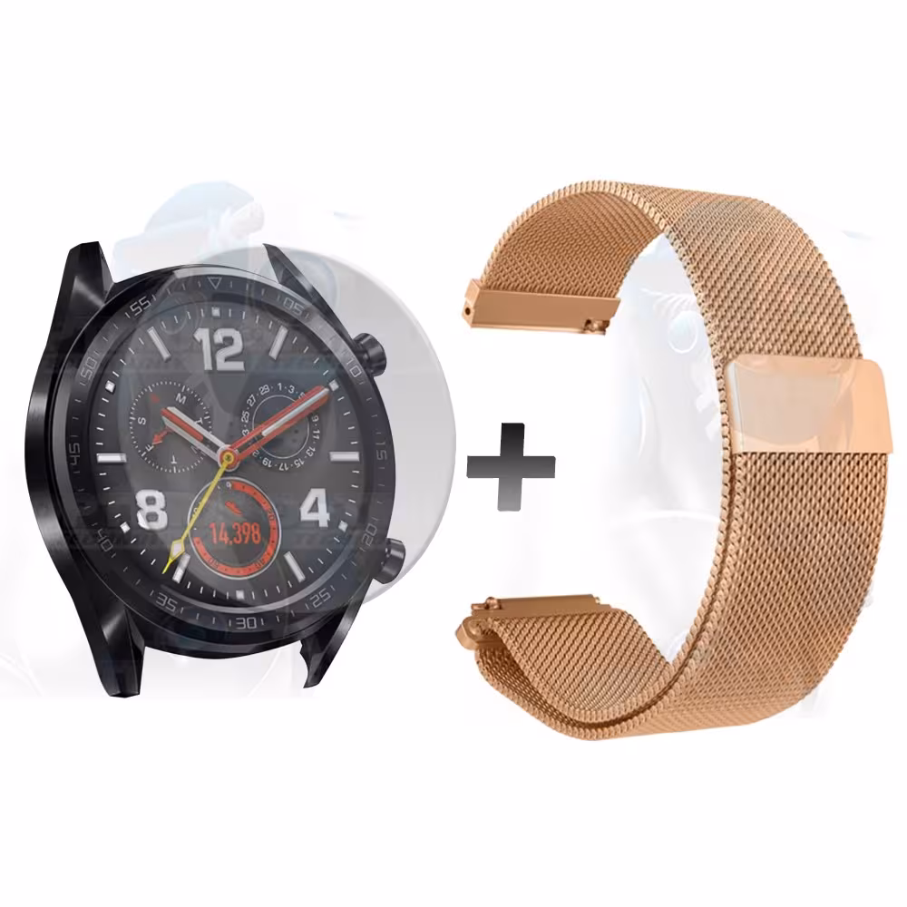 Kit Manilla Pulso Correa Magnética de color Y Vidrio Templado Huawei GT 46mm | OPTIMUS TECHNOLOGY™ | CRR-MG-VTP-HW-GT-46 |