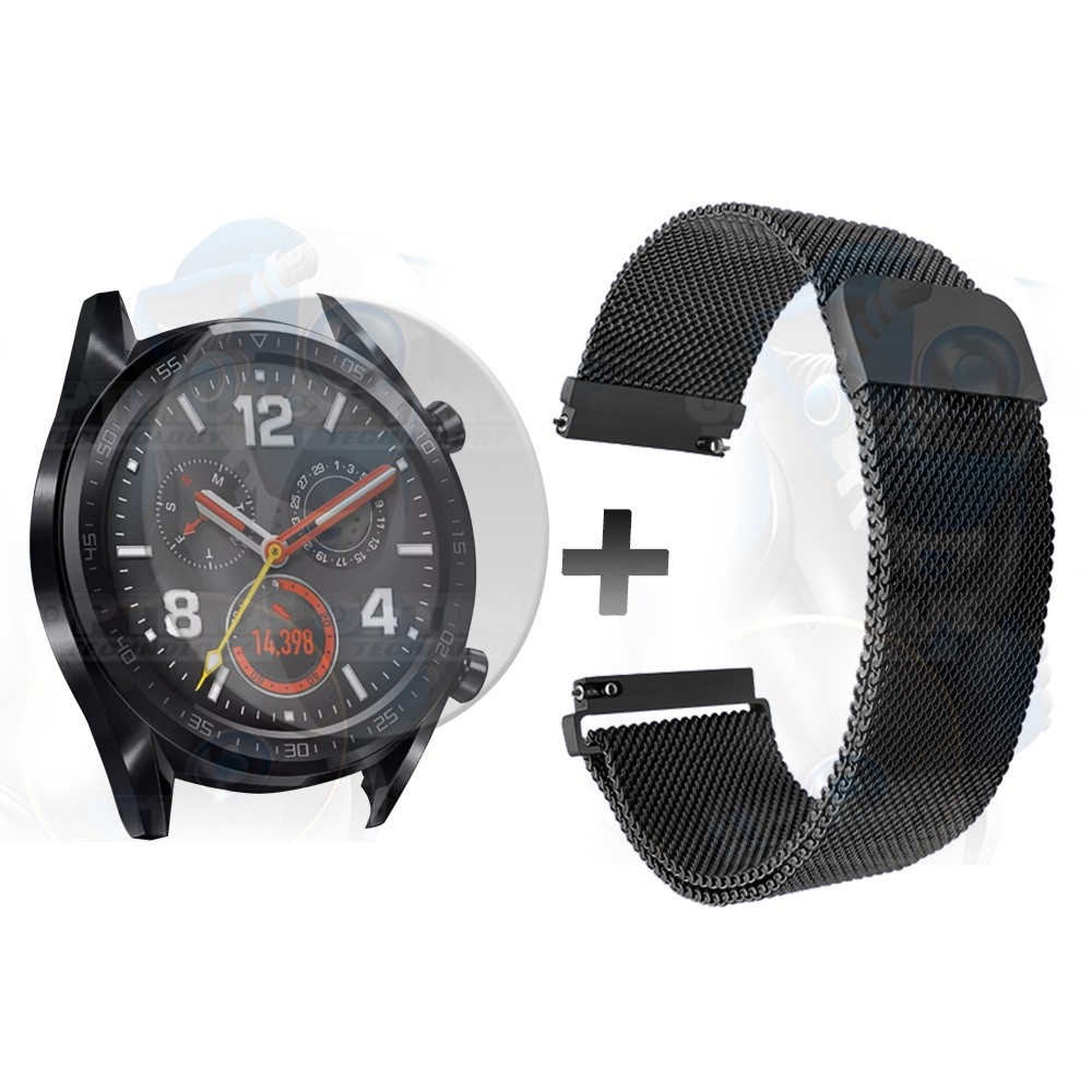 Kit Manilla Pulso Correa Magnética de color Y Vidrio Templado Huawei GT 46mm | OPTIMUS TECHNOLOGY™ | CRR-MG-VTP-HW-GT-46 |