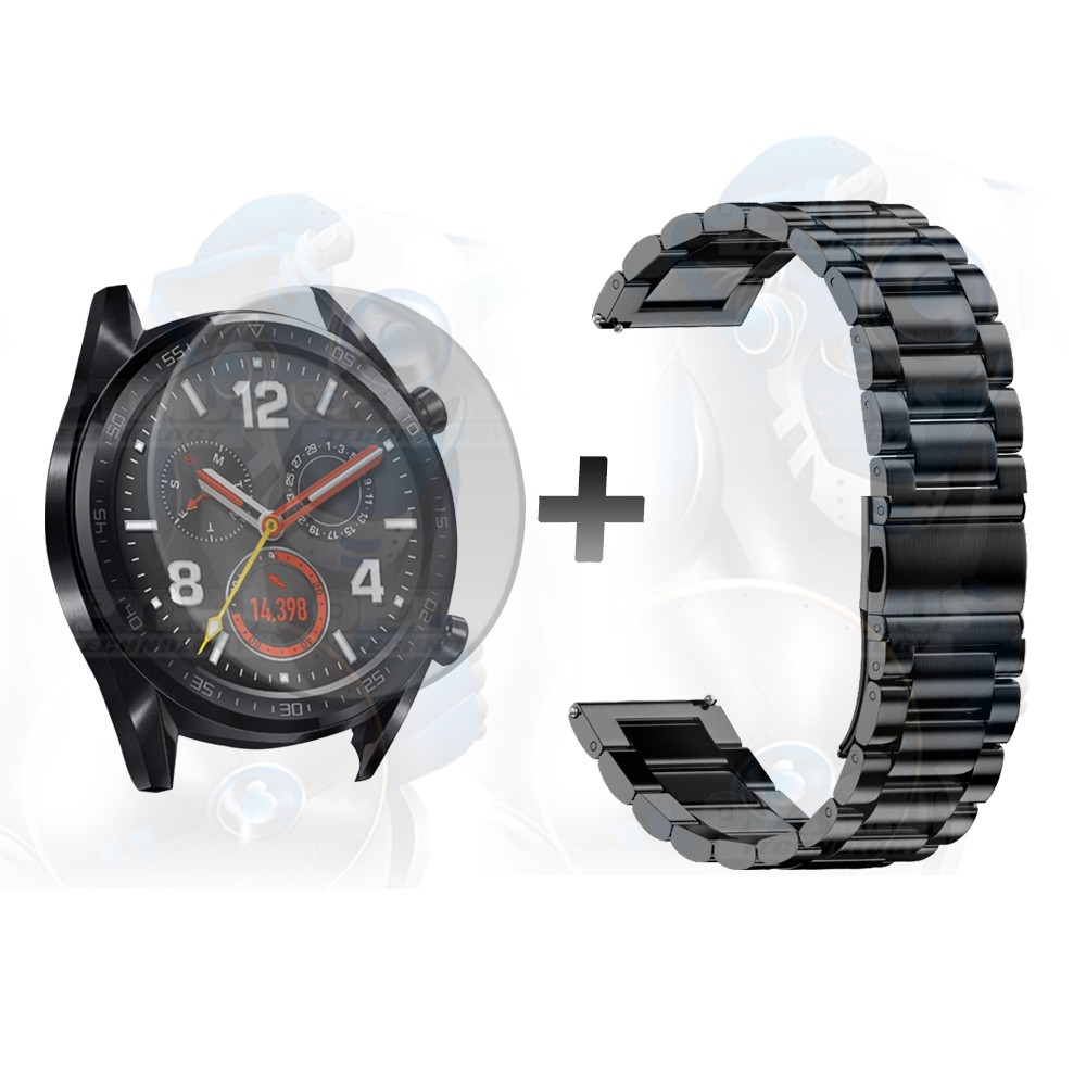 Vidrio Templado Y Correa De Metal Smartwatch Reloj Inteligente Huawei GT 46mm | OPTIMUS TECHNOLOGY™ | CRR-MT-VTP-HW-GT-46 |