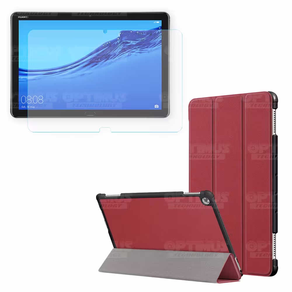 Kit Vidrio Cristal Templado Y Estuche Case Protector para Tablet Huawei Mediapad M5 Lite 10.1 OPTIMUS TECHNOLOGY™ - 5
