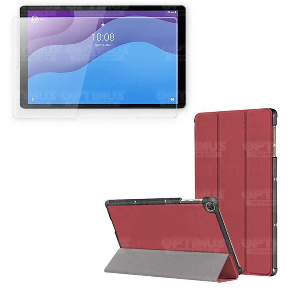 Kit Vidrio Cristal Templado Y Estuche Case Protector para Tablet Lenovo M10 HD TB-X306 OPTIMUS TECHNOLOGY™ - 5