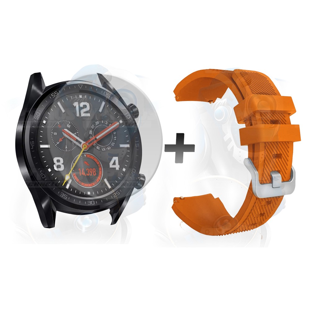 Kit Correa Pulso Manilla de Goma Y Vidrio Templado Huawei Gt 46mm | OPTIMUS TECHNOLOGY™ | CRRY-VTP-HW-GT-46 |