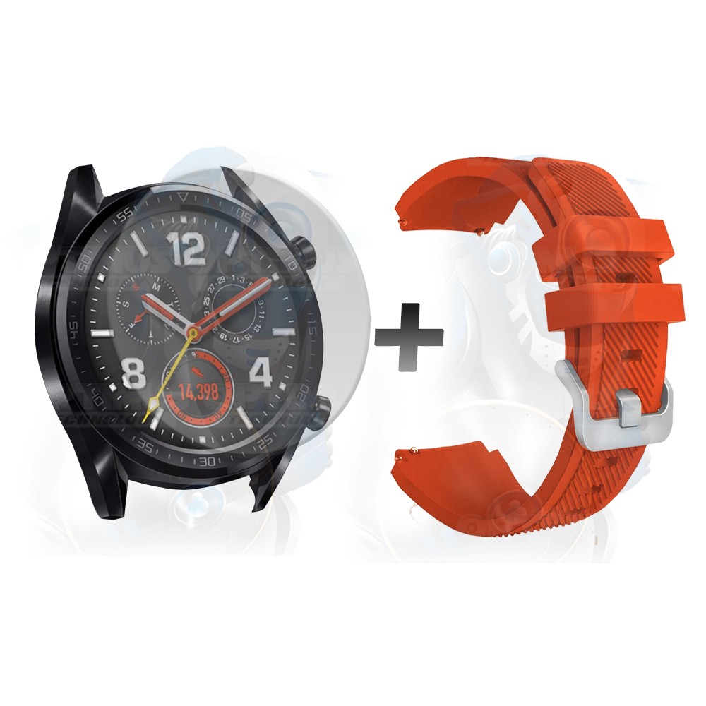 Kit Correa Pulso Manilla de Goma Y Vidrio Templado Huawei Gt 46mm | OPTIMUS TECHNOLOGY™ | CRRY-VTP-HW-GT-46 |