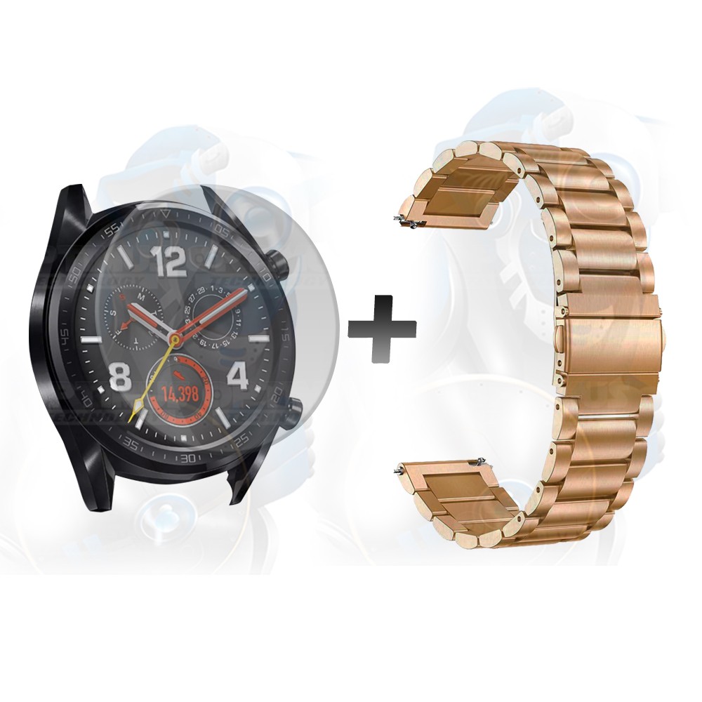 Vidrio Templado Y Correa De Metal Smartwatch Reloj Inteligente Huawei GT 46mm | OPTIMUS TECHNOLOGY™ | CRR-MT-VTP-HW-GT-46 |