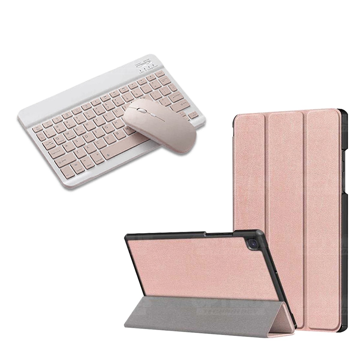 Kit Case Forro Protector + Teclado y Mouse Ratón Bluetooth para Tablet Samsung Galaxy Tab A8.0 2019 SM-T295 OPTIMUS TECHNOLOGY™