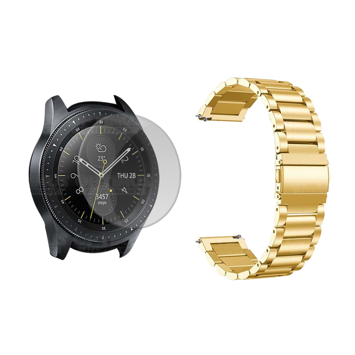 Vidrio Templado Y Correa De Metal Acero Inoxidable Smartwatch Reloj Inteligente Samsung Galaxy Watch 42mm OPTIMUS TECHNOLOGY™ -
