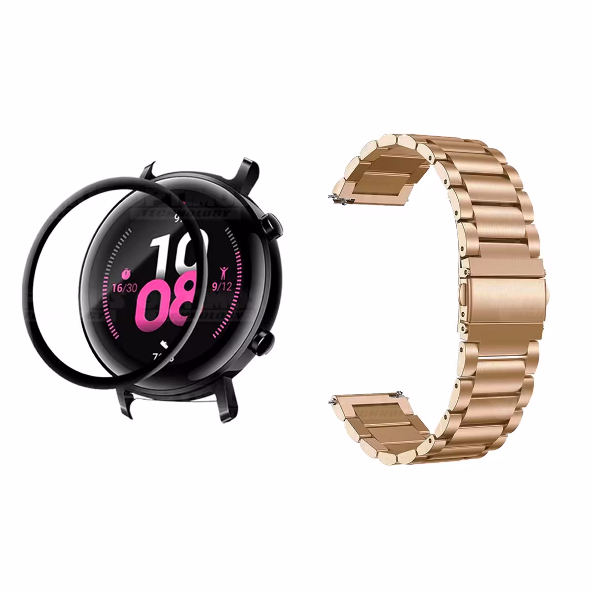 Vidrio templado cerámico Y Correa De Metal Acero Inoxidable Smartwatch Reloj Inteligente Huawei GT2 42mm OPTIMUS TECHNOLOGY™ - 1