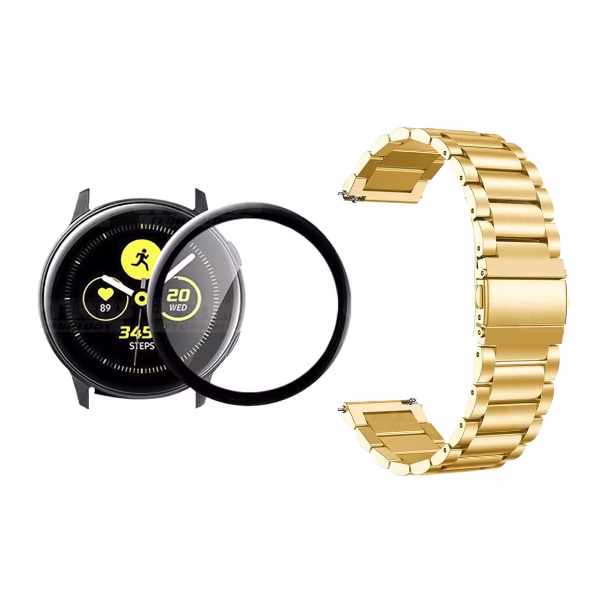 Vidrio templado cerámico Y Correa De Metal Acero Inoxidable Smartwatch Reloj Inteligente Samsung Galaxy Active 40mm OPTIMUS TECH