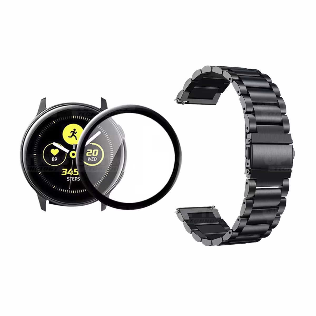Vidrio templado cerámico Y Correa De Metal Acero Inoxidable Smartwatch Reloj Inteligente Samsung Galaxy Active 44mm OPTIMUS TECH