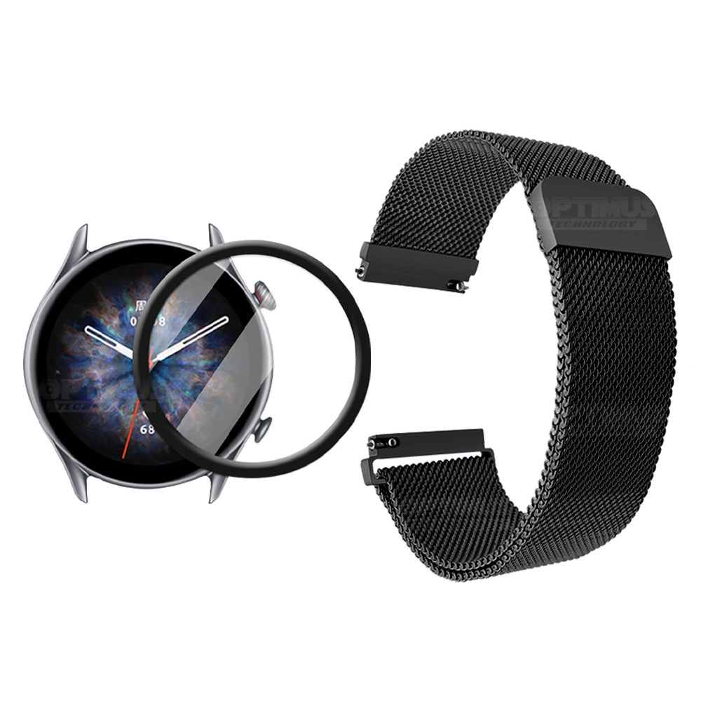 Vidrio Templado Cerámico Y Correa Magnética de Acero Inoxidable 22mm Smartwatch Reloj Inteligente Para XIAOMI GTR 3 PRO
