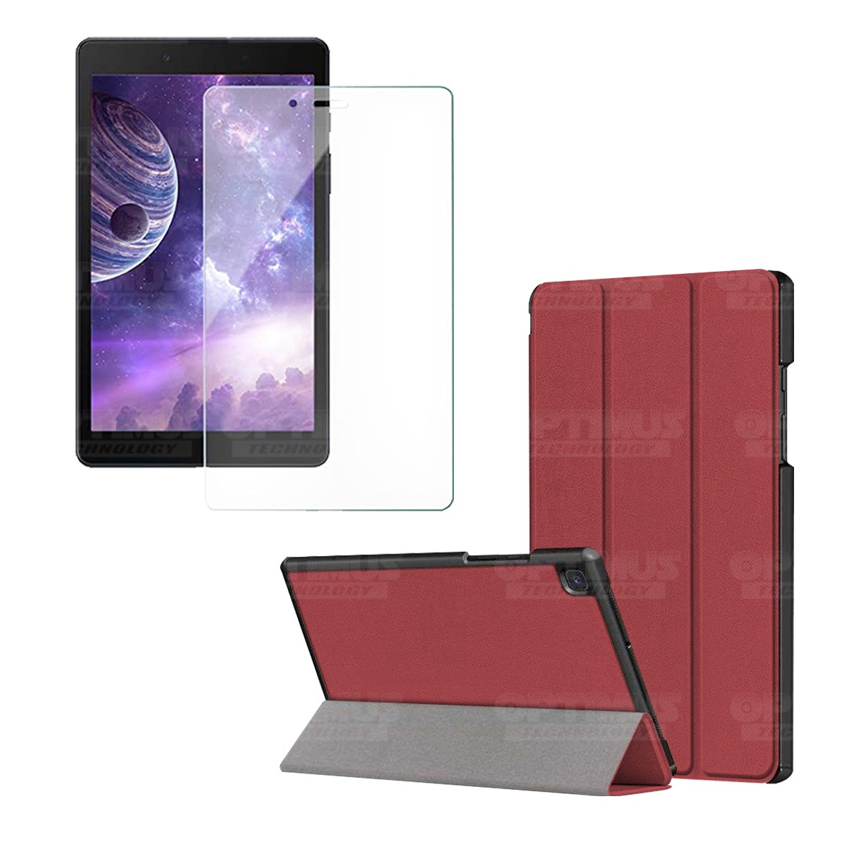 Kit Vidrio Cristal Templado Y Estuche Case Protector para Tablet Samsung Galaxy Tab A8.0 2019 SM-T295 OPTIMUS TECHNOLOGY™ - 9