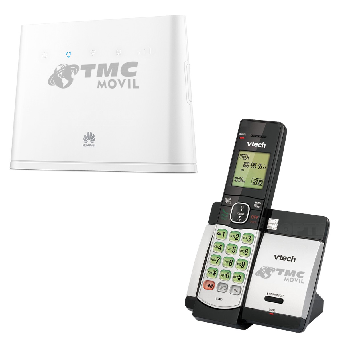 KIT de Internet y Telefonía Celufijo Teléfono Inalámbrico de mesa + Modem Enrutador De Internet Huawei B311 Sim card 4GLTE TMC M