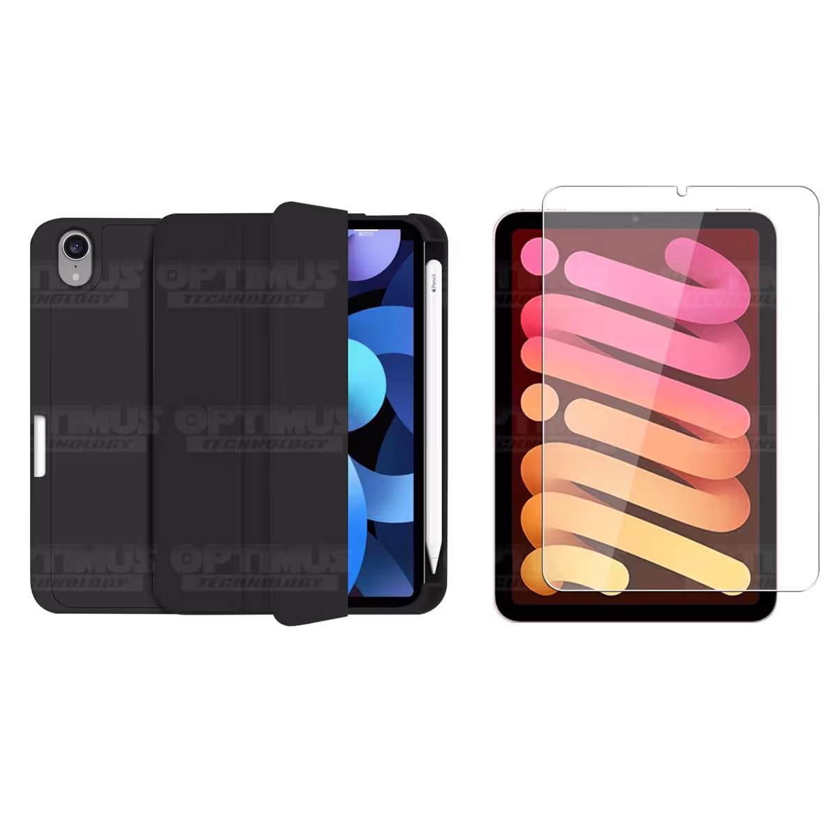 Kit Vidrio templado y Estuche Protector con portalápiz antigolpes Tablet IPad Mini 6 2021 OPTIMUS TECHNOLOGY™ - 6