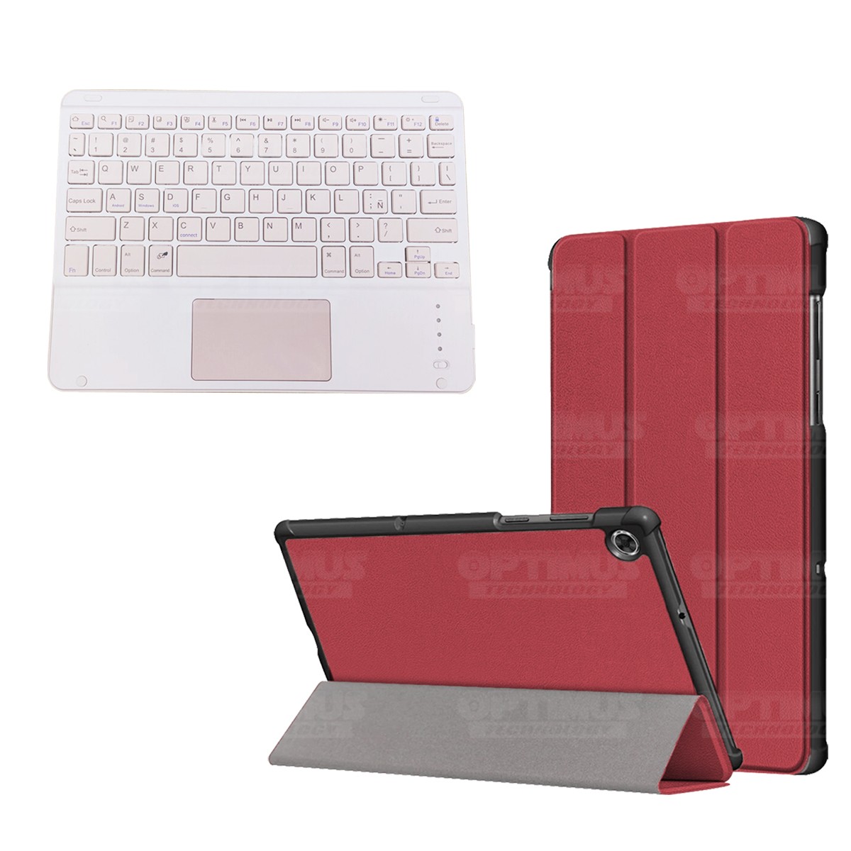 Kit Case Folio Protector + Teclado Mouse Touchpad Bluetooth para Tablet Lenovo M10 Plus Tb-x606f OPTIMUS TECHNOLOGY™ - 7
