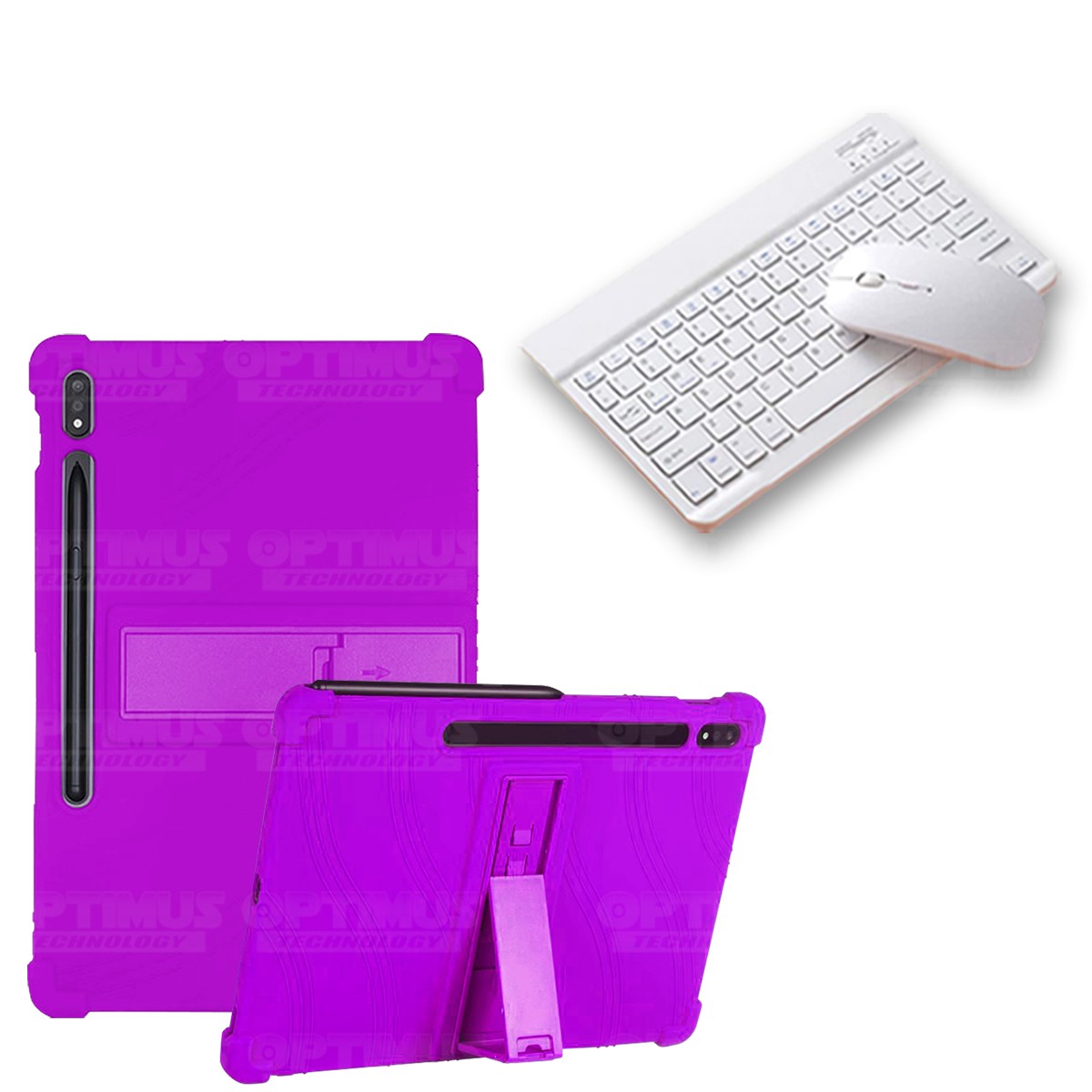 Kit Case Forro Protector Antigolpes + Teclado y Mouse Ratón Bluetooth para Tablet Samsung Galaxy Tab S7 FE 12,4" Pulgadas
