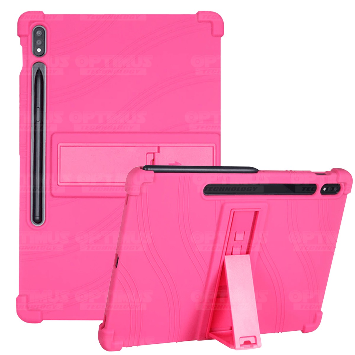 Estuche Case protector de goma Tablet Samsung Galaxy Tab S7 FE 12,4" Pulgadas Anti golpes con soporte OPTIMUS TECHNOLOGY™ - 7
