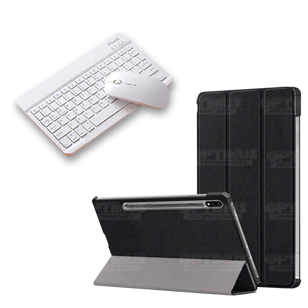 Kit Case Forro Protector + Teclado y Mouse Ratón Bluetooth para Tablet Samsung Galaxy Tab S7 FE 12,4" Pulgadas OPTIMUS TECHNOLOG