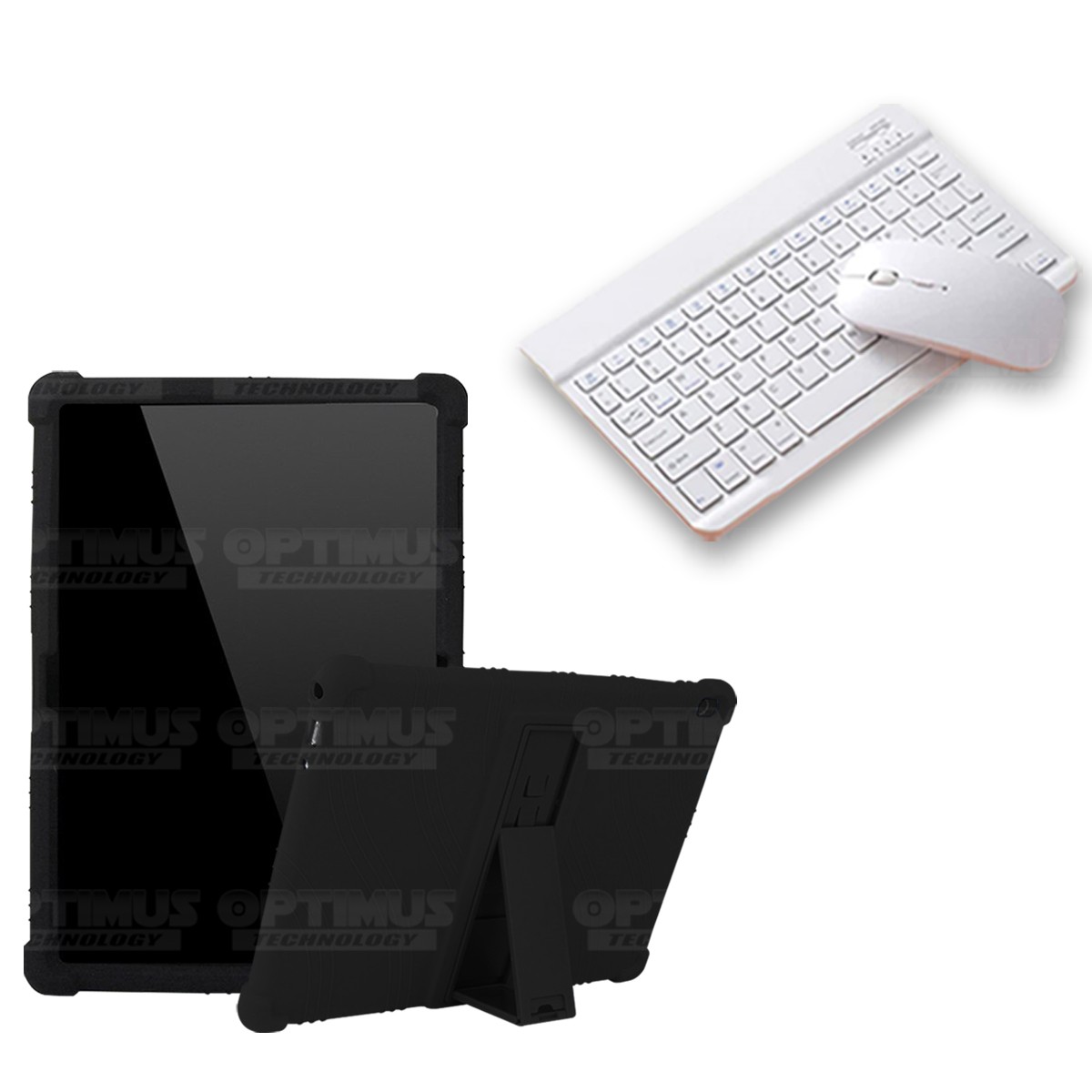 Kit Case Forro Protector Antigolpes + Teclado y Mouse Ratón Bluetooth para Tablet Lenovo Tab M10 Tb-x505f OPTIMUS TECHNOLOGY™ -