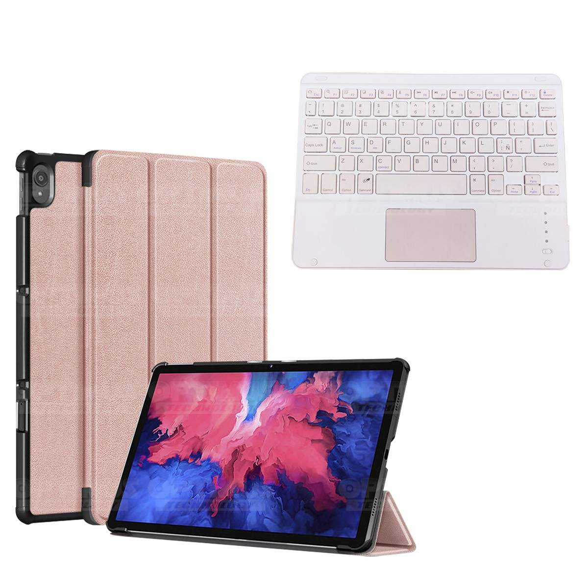 Kit Case Folio Protector + Teclado Mouse Touchpad Bluetooth para Tablet Lenovo P11 2020 Tb-J606F OPTIMUS TECHNOLOGY™ - 4