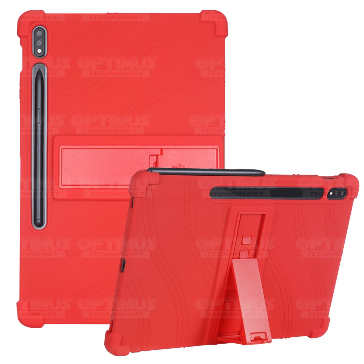 Estuche Case protector de goma Tablet Samsung Galaxy Tab S7 FE 12,4" Pulgadas Anti golpes con soporte OPTIMUS TECHNOLOGY™ - 10