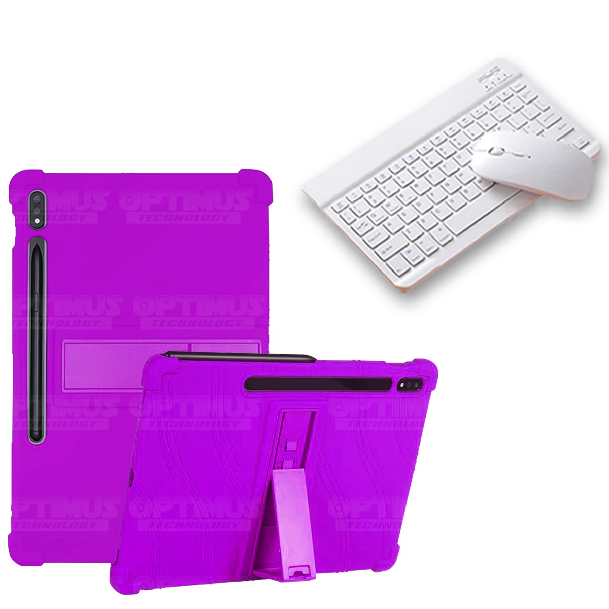Kit Case Forro Protector Antigolpes + Teclado y Mouse Ratón Bluetooth para Tablet Samsung Galaxy Tab S7 Plus 12.4 Pulgadas