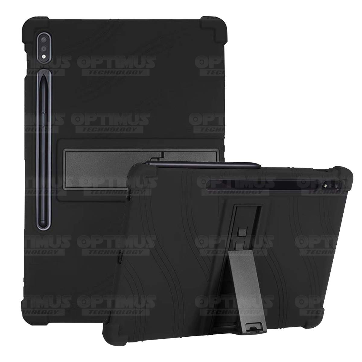 Estuche Case protector de goma Tablet Samsung Galaxy Tab S7 Plus SM-T970NZWLCOO 12.4 Pulgadas Anti golpes con soporte OPTIMUS TE