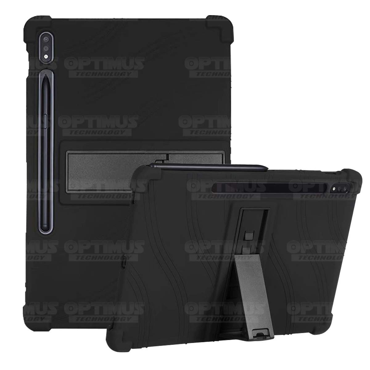 Estuche Case protector de goma Tablet Samsung Galaxy Tab S7 Wifi SM-T870NZK 11 Pulgadas Anti golpes con soporte OPTIMUS TECHNOLO