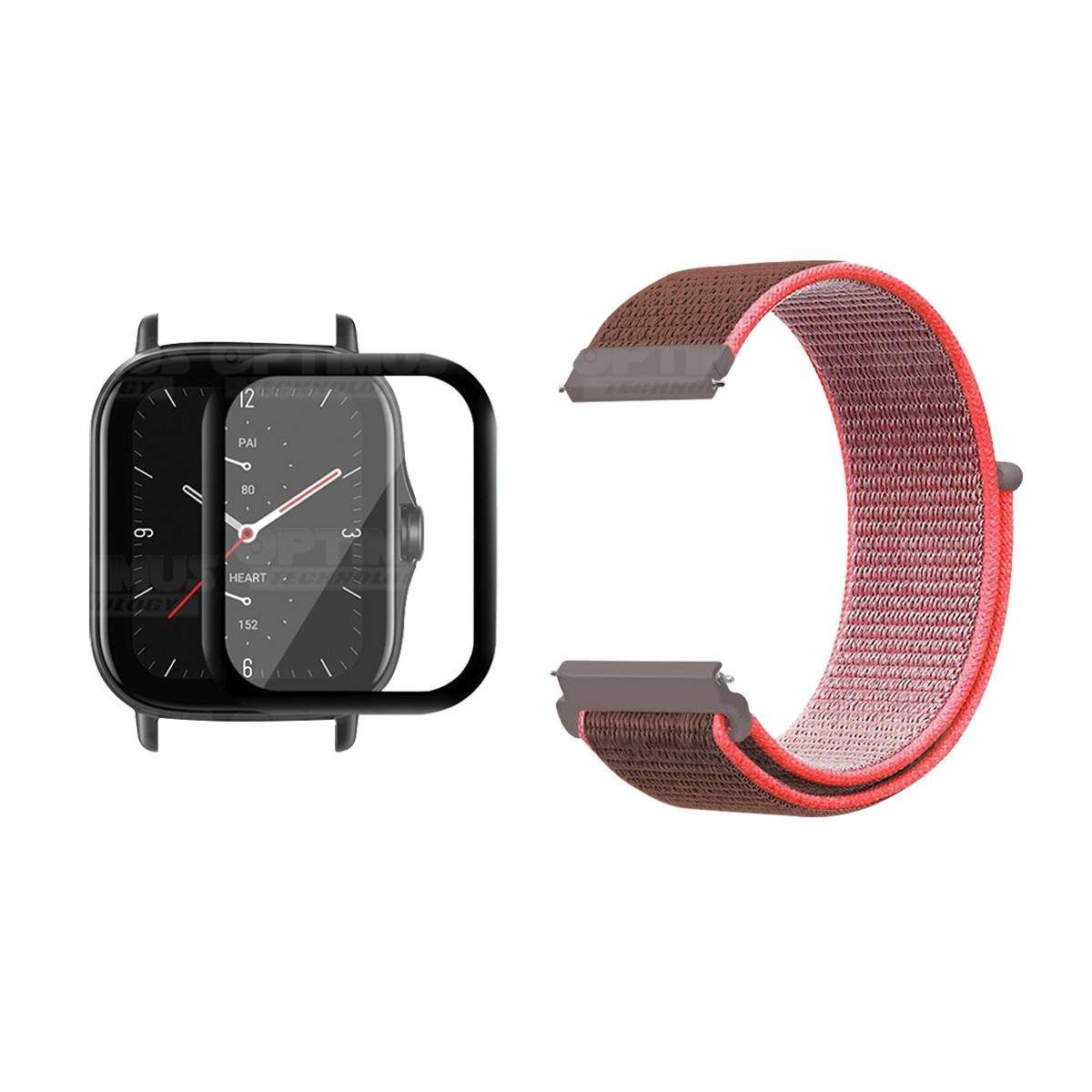 KIT Correa tipo velcro y Vidrio templado cerámico para Reloj Xiaomi Amazfit GTS 2E OPTIMUS TECHNOLOGY™ - 21