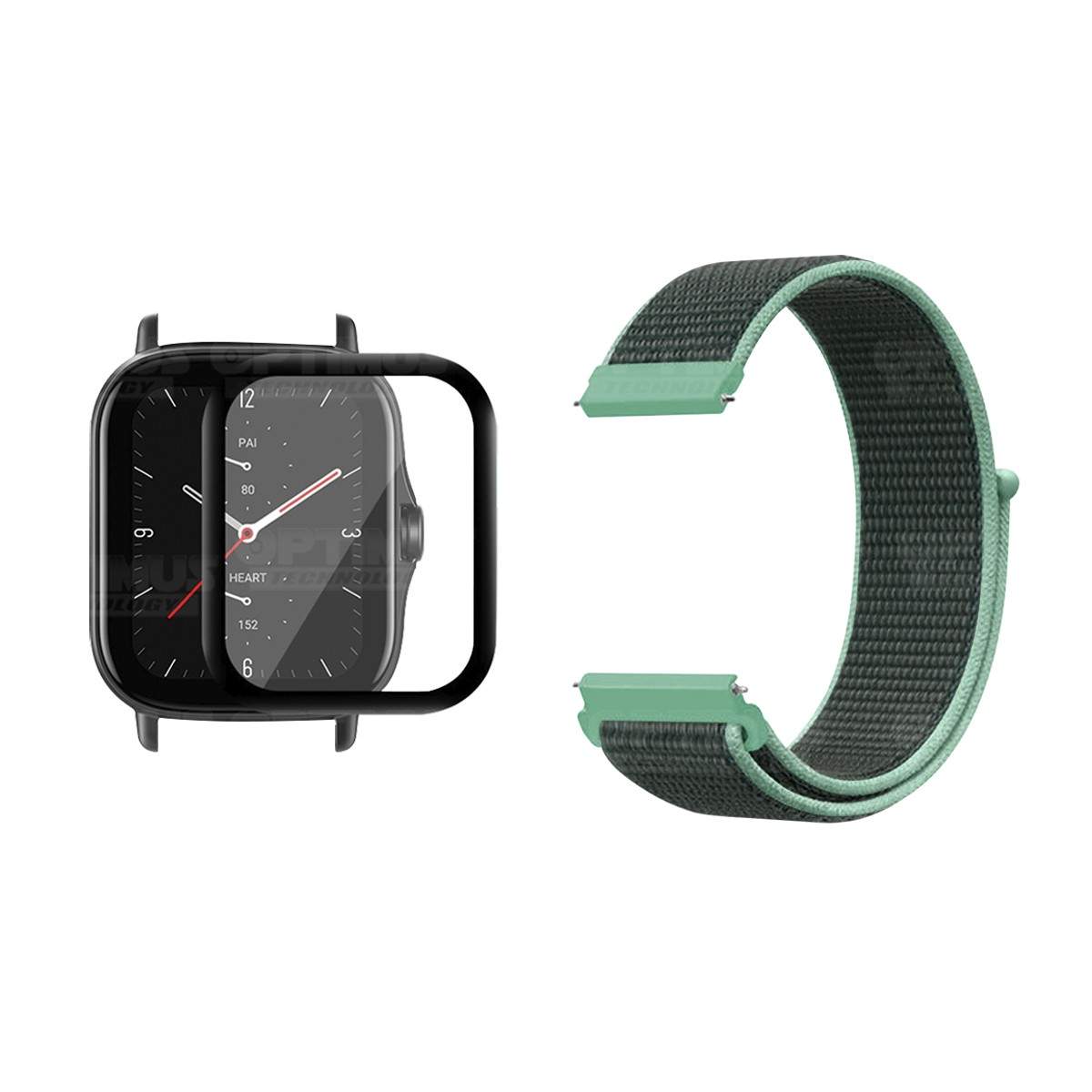 KIT Correa tipo velcro y Vidrio templado cerámico para Reloj Xiaomi Amazfit GTS 2E OPTIMUS TECHNOLOGY™ - 29