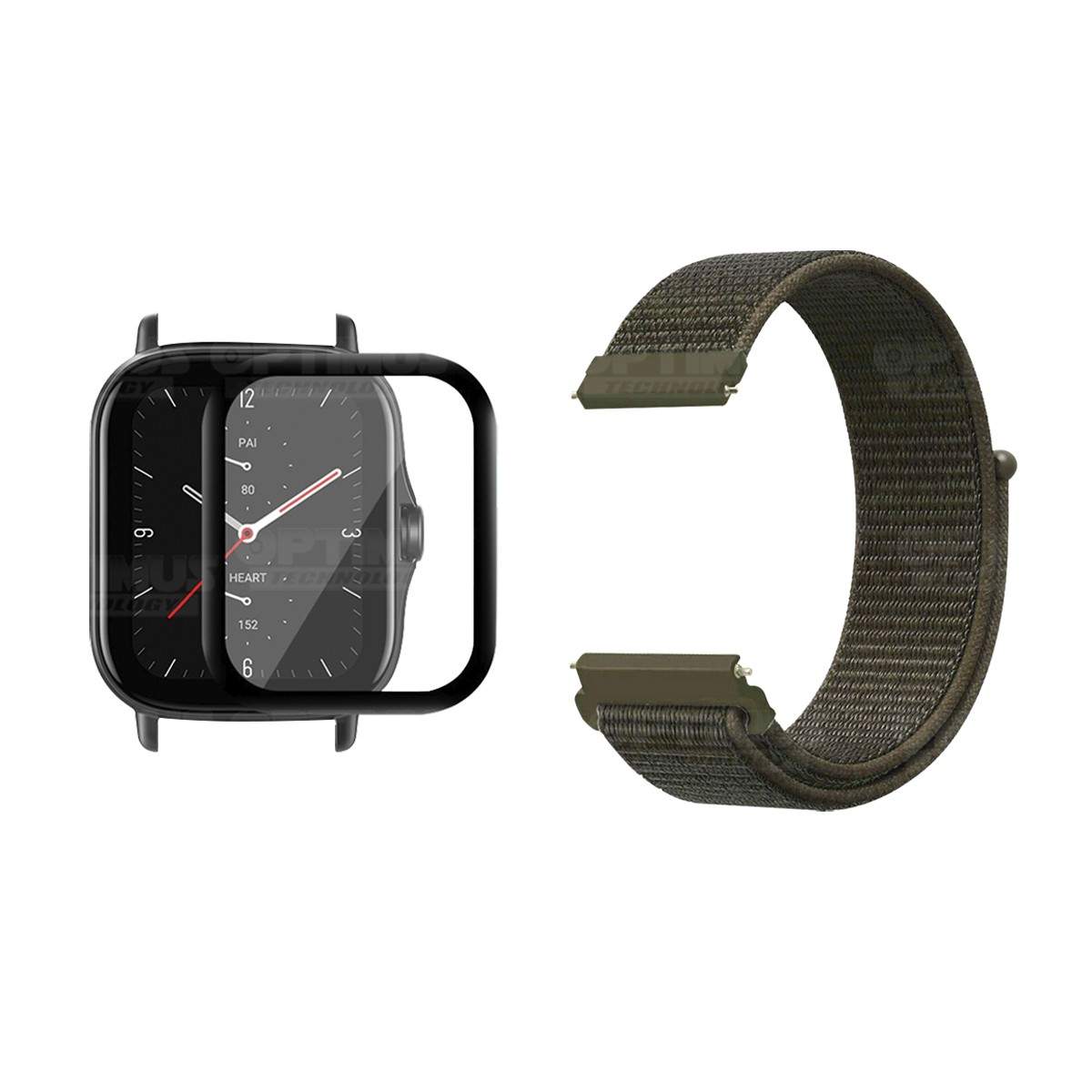 KIT Correa tipo velcro y Vidrio templado cerámico para Reloj Xiaomi Amazfit GTS 2E OPTIMUS TECHNOLOGY™ - 37