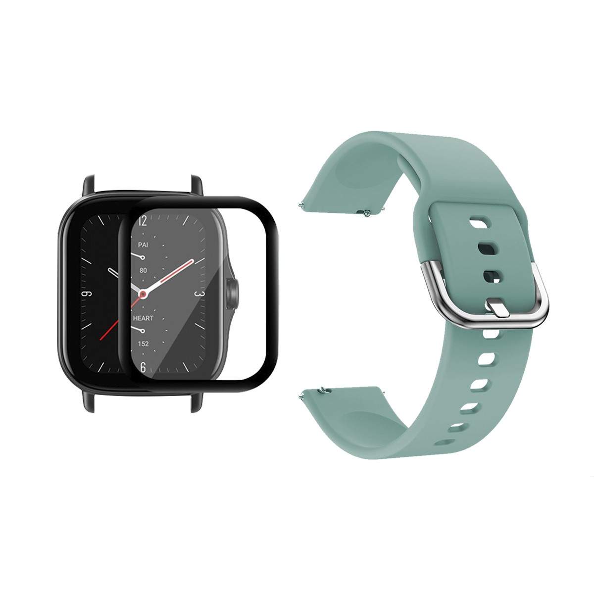 Kit Pulso Correa Y Vidrio Templado Nanoglass Protector Para Reloj Xiaomi Amazfit GTS 2E OPTIMUS TECHNOLOGY™ - 1