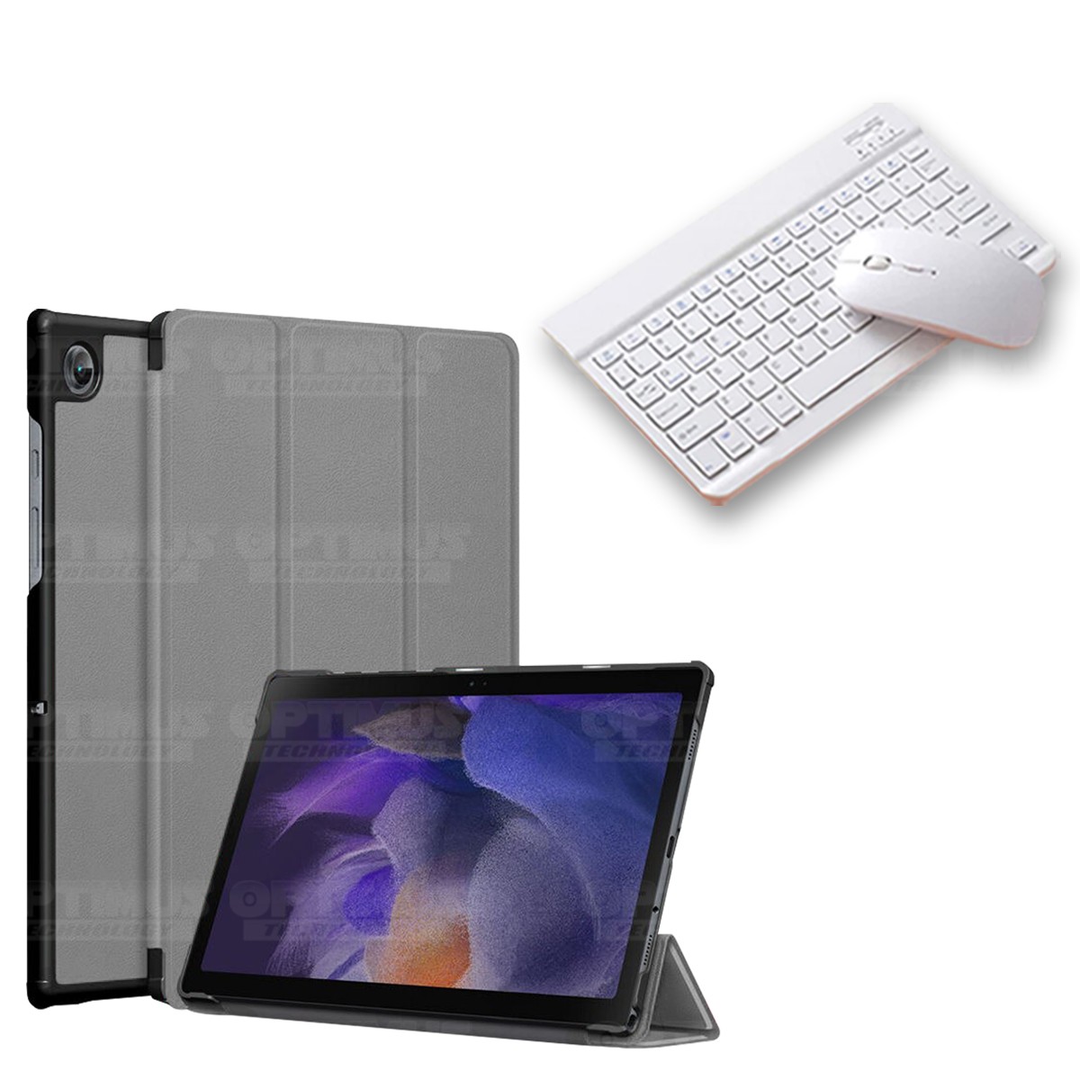 Kit Case Forro Protector + Teclado y Mouse Ratón Bluetooth para Tablet Samsung Galaxy Tab A8 10.5 2021 SM-x200, SM-x205