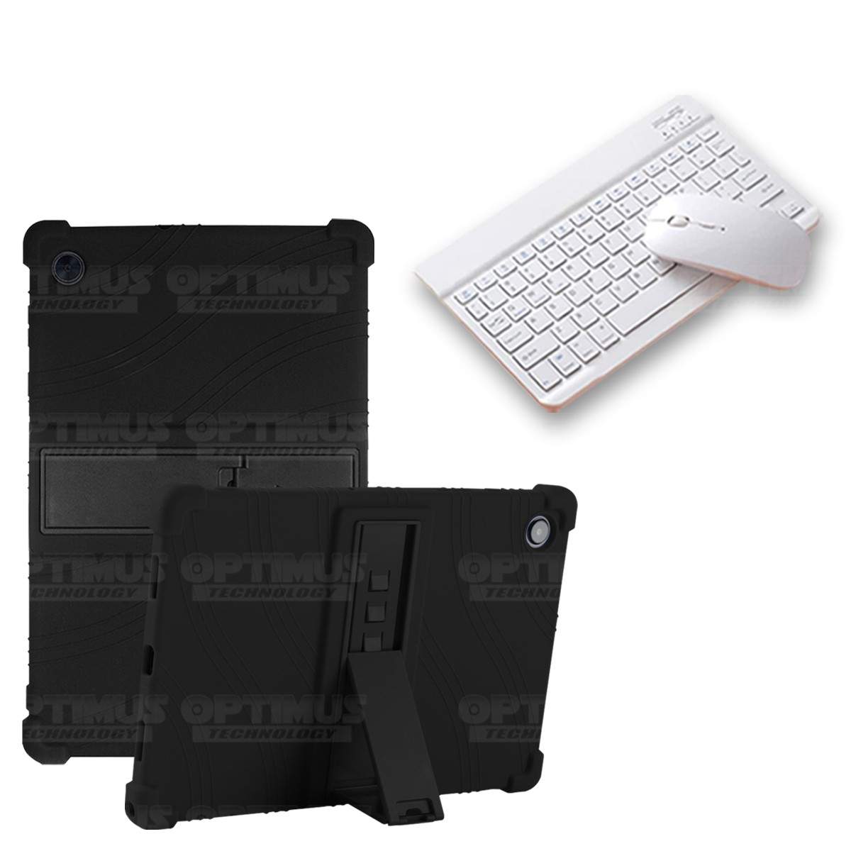 Kit Case Forro Protector Antigolpes + Teclado y Mouse Bluetooth Tablet Samsung Galaxy Tab A8 10.5 2021 SM-x200, SM-x205 OPTIMUS