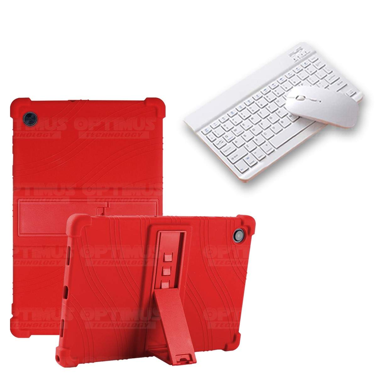 Kit Case Forro Protector Antigolpes + Teclado y Mouse Bluetooth Tablet Samsung Galaxy Tab A8 10.5 2021 SM-x200, SM-x205 OPTIMUS