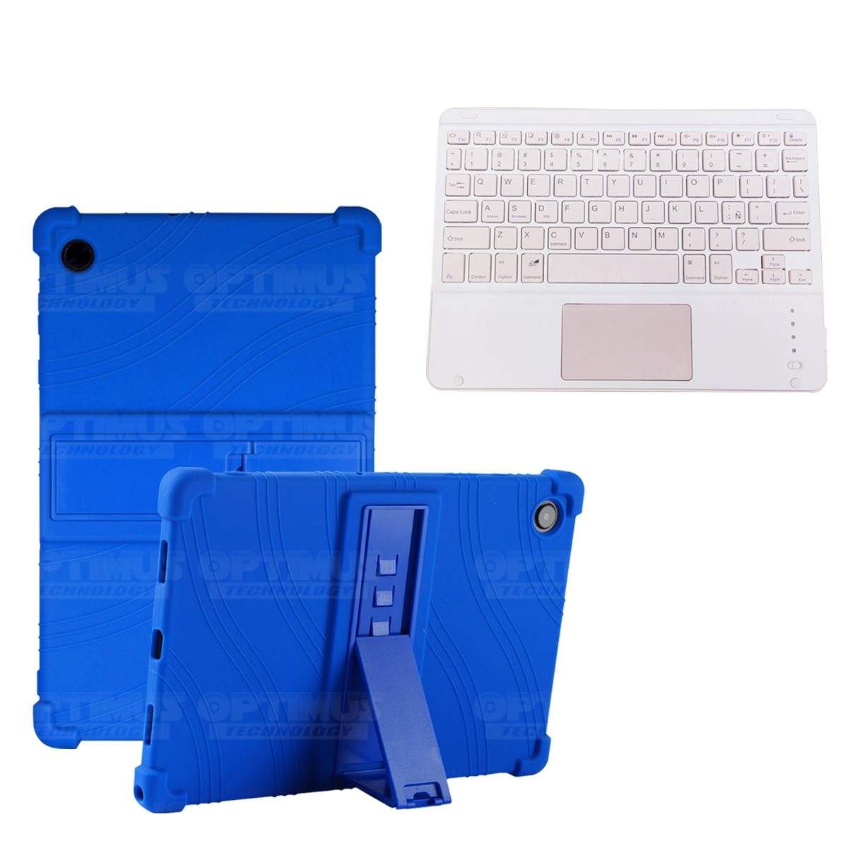 Kit Estuche Protector Antigolpes + Teclado Mouse Touchpad Bluetooth Samsung Galaxy Tab A8 10.5 2021 SM-x200, SM-x205 OPTIMUS TEC