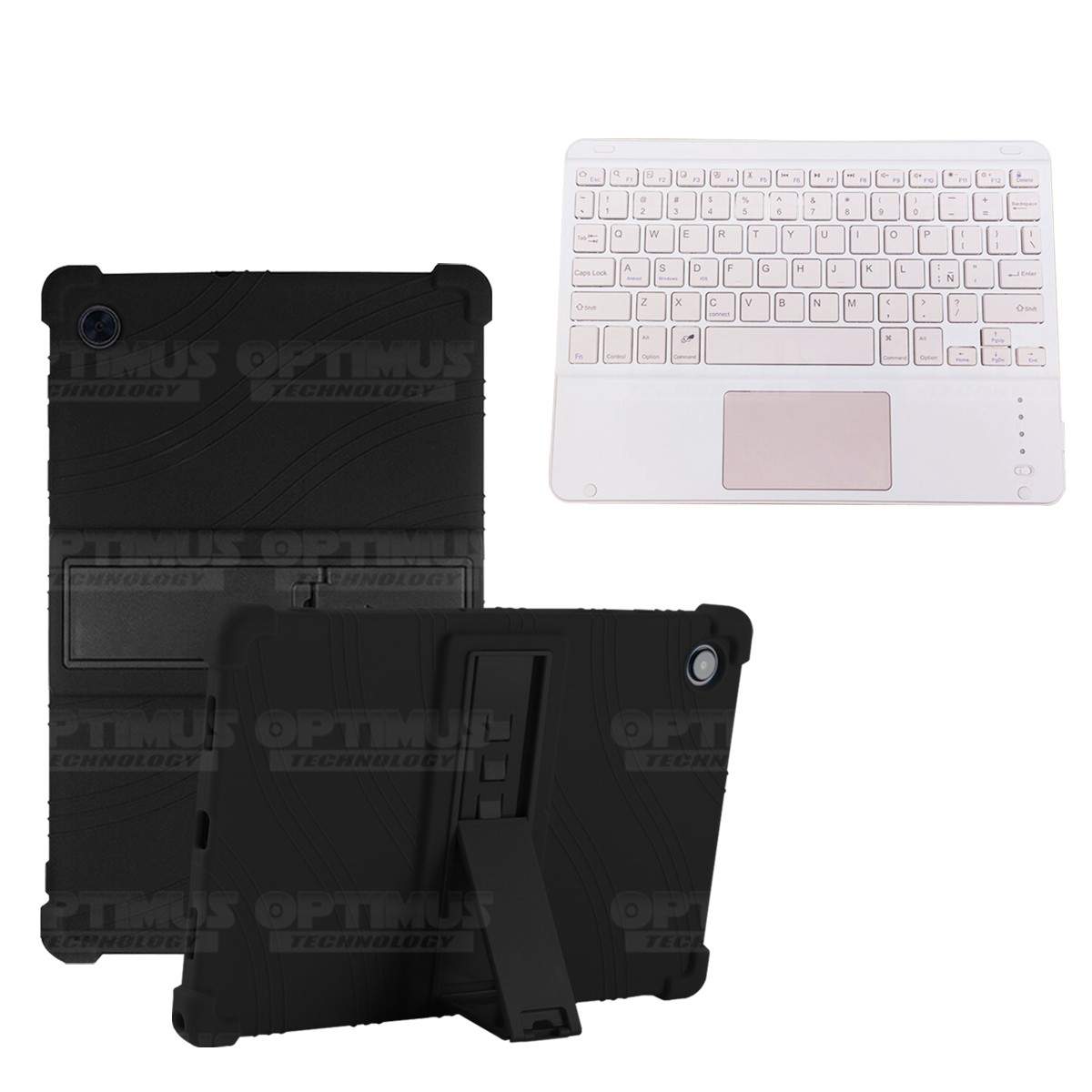 Kit Estuche Protector Antigolpes + Teclado Mouse Touchpad Bluetooth Samsung Galaxy Tab A8 10.5 2021 SM-x200, SM-x205 OPTIMUS TEC